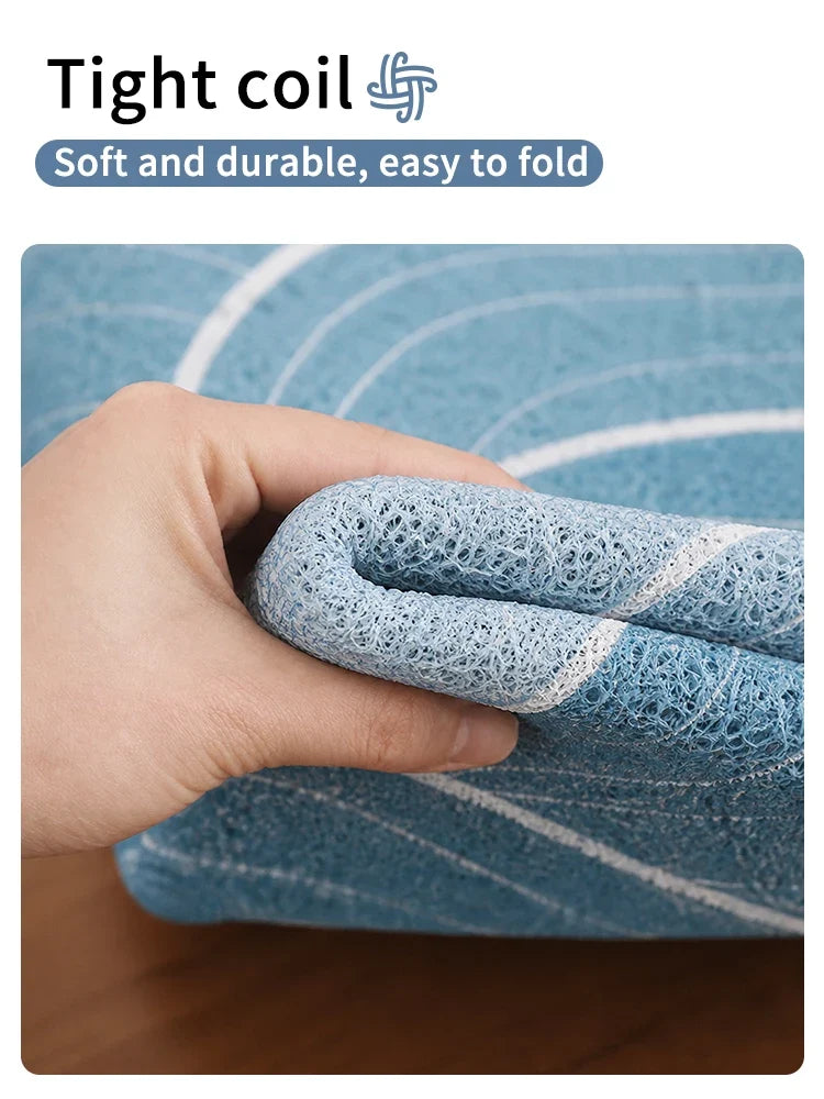 Durable Entrance Mat with Mountain/Wave Design Non-slip Easy-to-Clean Pad for Home Foyer Entrance & Indoor Floors