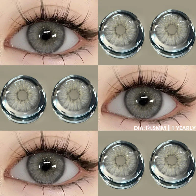 1Pair Color Contact Lenses for Eyes Natural Brown Lenses Fashion Blue Lenses Green Eye Contacts Yearly Use Eye Lens