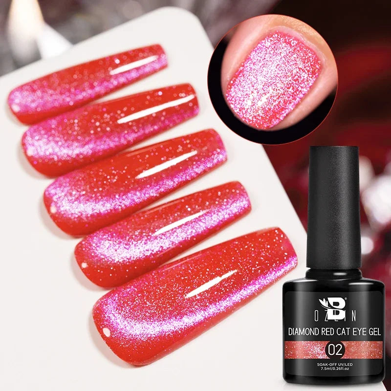 7.5ml Golden Gradient Cat Eye Nail Polish Gel Phototherapeutic Gel Soak Off Nail Magnetic Gel Polish Nail Art DlY