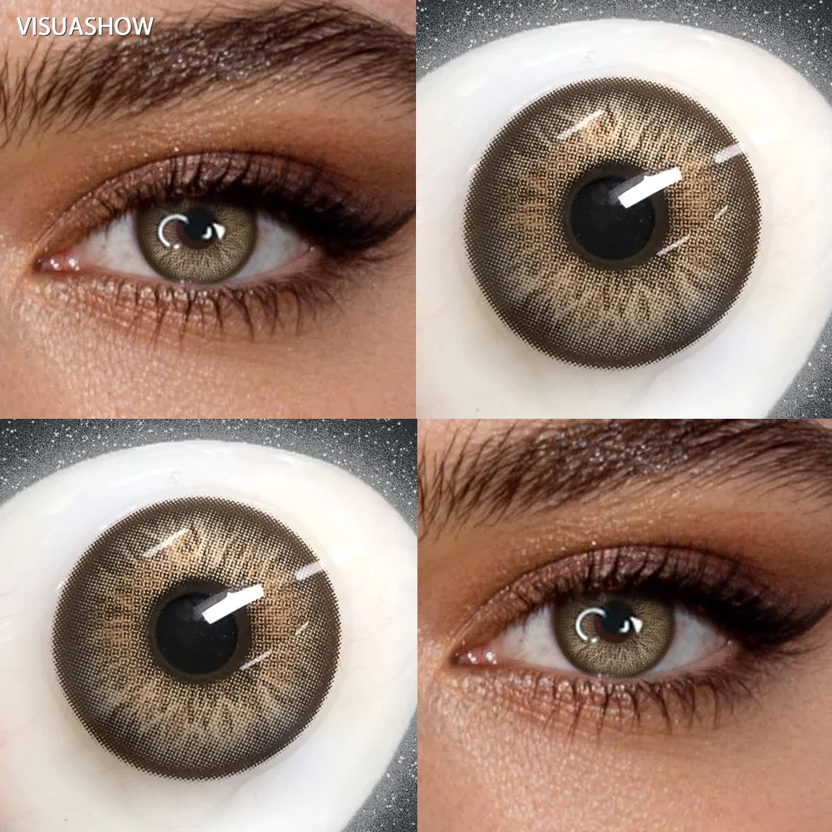 Unspoken Brown Yearly Disposable Colored Contacts Lenses for Eyes Daily Dating Makeup 14.2mm Soft Cosmetic Beauty Lens