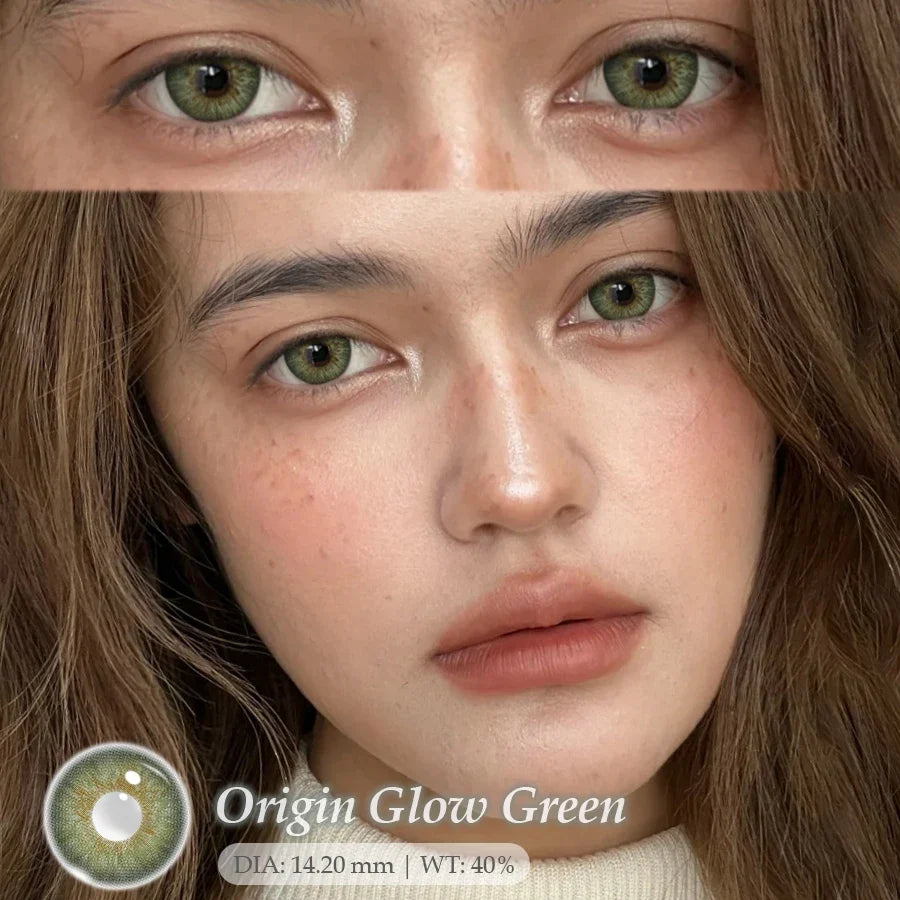 1 Pair Brown Colored Contact Lenses For Eyes Natural Gray Lenses Green Eyes Contact Makeup Beauty 14.20mm Yearly