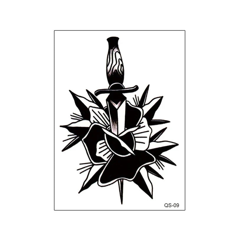 1pcs Hand Flower Rose Fake Tattoo Stickers Waterproof Temporary Tatto Body Art for Girl Women Men