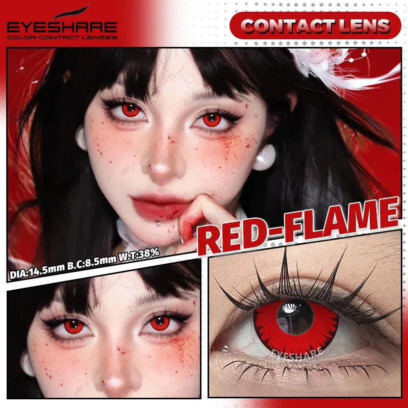 Halloween cosplay color contact lenses for eyes black/red/white Anime Accessories colorful fashion lenses