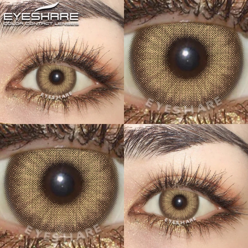 Color Lens Eyes 2pcs Natural Color Contact Lenses For Eyes Yearly Beauty Brown Contacts Lenses Eye Cosmetic Color Lens