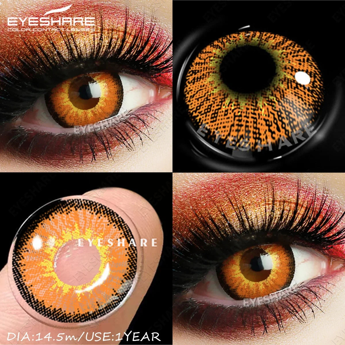 1Pair Cosplay Colored Contact Lenses Vampire Red Eyes Contact Anime Blue Purple Eyes Beauty Makeup Lenses For Halloween