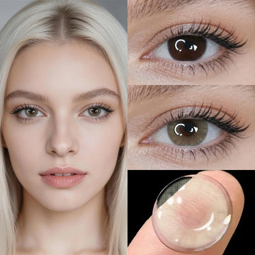 Eyes Contacts Colored Contact Lenses Lens Small Pupil Enlarging Beauty Cosmetics Blue Grey Daily 14.2mm 2Pcs 1 Year