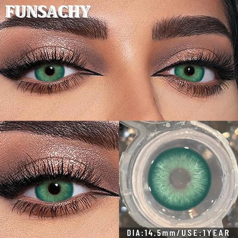 1 Pair Blue Color Contact Lenses for Eyes Women Makeup Pupils Natural Brown Gray Contact Lenses Beautiful Pupils Yearly