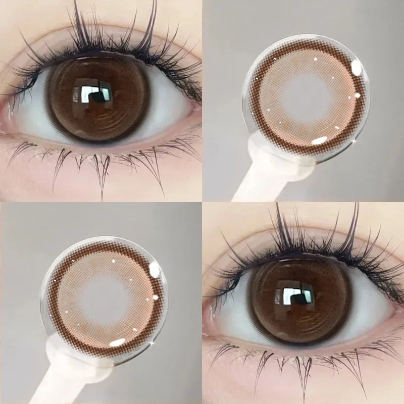 Color Pupils Blue Contact Lenses Brown Pupils For Eye with Prescription Myopia Lenses Korean Lenses Yearly 2pcs/pair