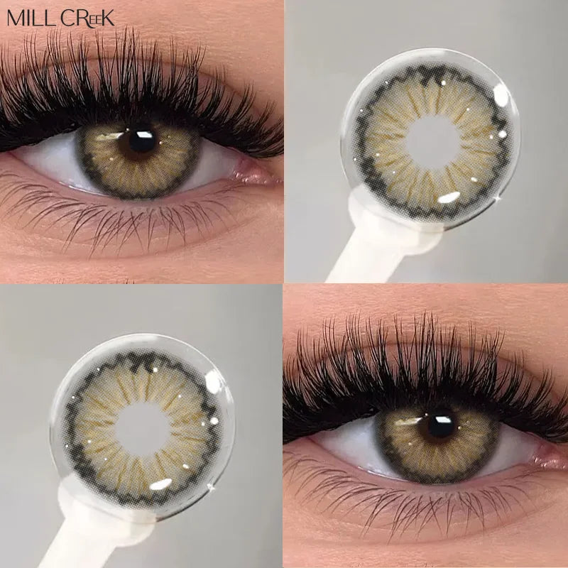 1Pair Natural Grey Pupils Contact Lenses With Prescription Brown Contacts Lenses Makeup Beauty Contacts  for Party