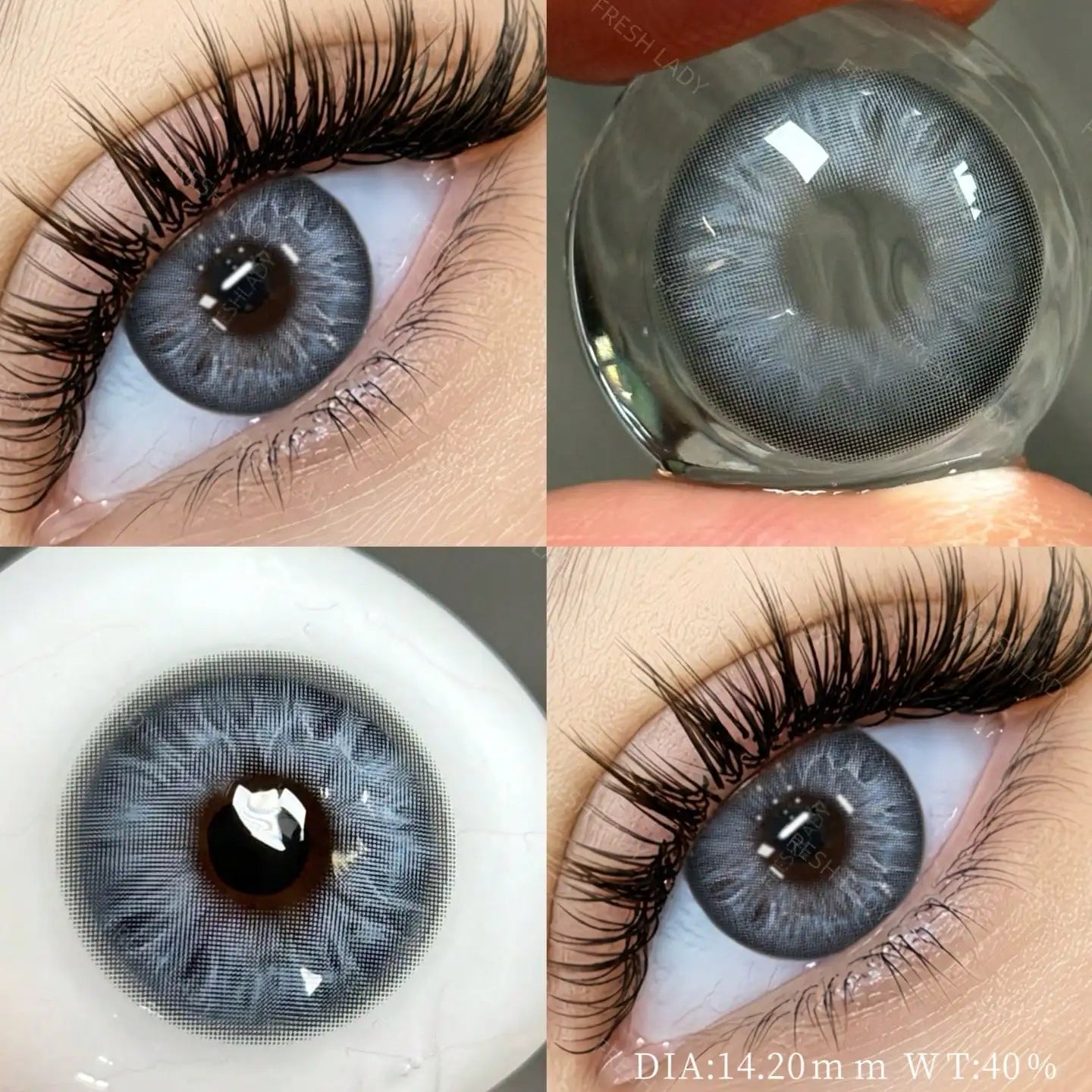 1 Pair Green Colored Contact Lenses Natural Pupils Eyes Soft lenses Soft Contacts 14.00-14.50mm Yearly Disposable