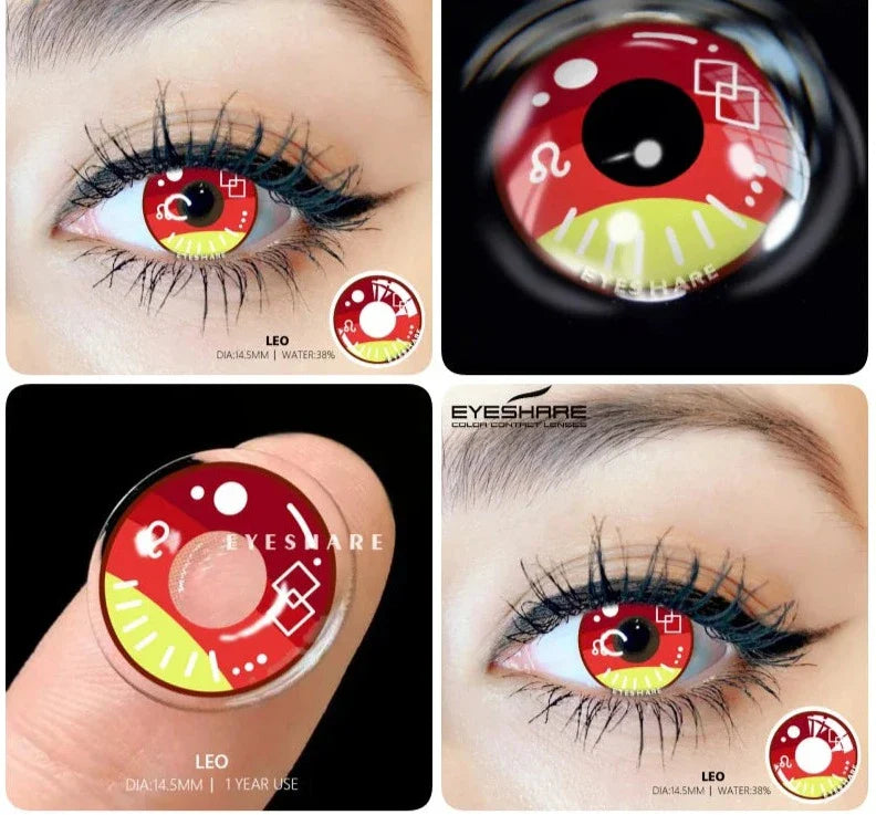 1pair Halloween Contacts Lenses Color Contact Lenses for Eyes Yearly Anime Cosplay Contacts White Lenses Black Lenses