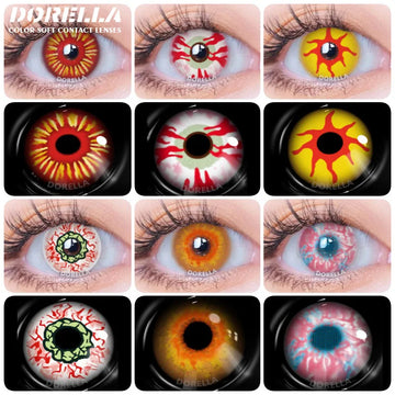 1 Pair(2pcs) Cosplay Color Contact Lenses for Eyes Yellow Contact Lenses Cosplay Anime Color Lens Eyes