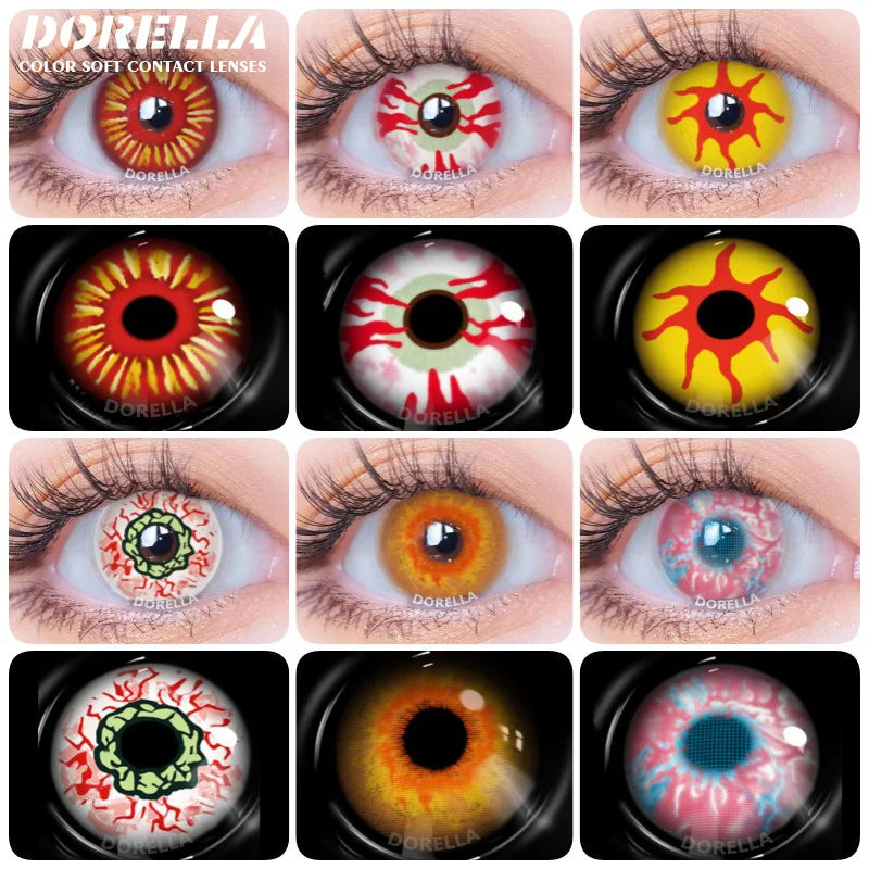1 Pair(2pcs) Cosplay Color Contact Lenses for Eyes Yellow Contact Lenses Cosplay Anime Color Lens Eyes
