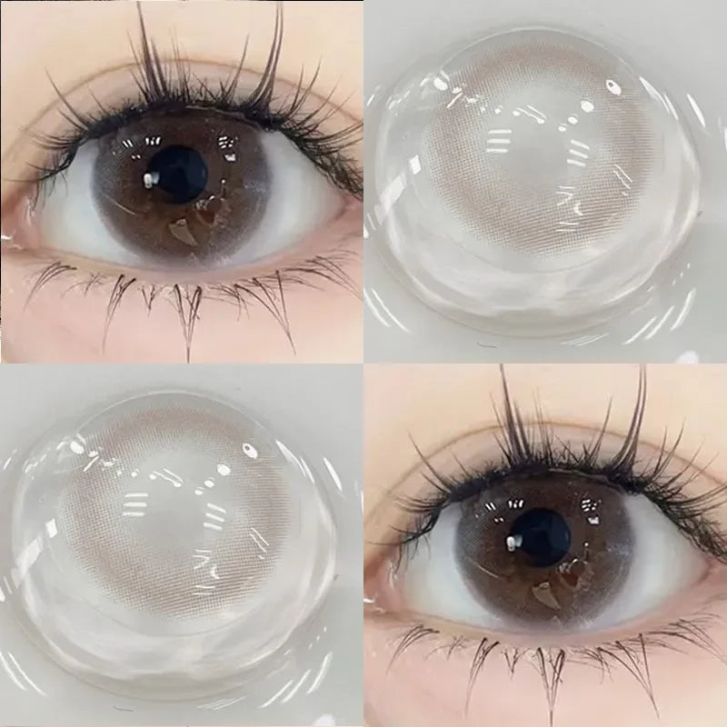 1Pair Grey Contact Lenses for Eyes Colored Lenses Beauty Pupils Soft Lens Make up Fashion Lenses Yearly Use Fast Shipping