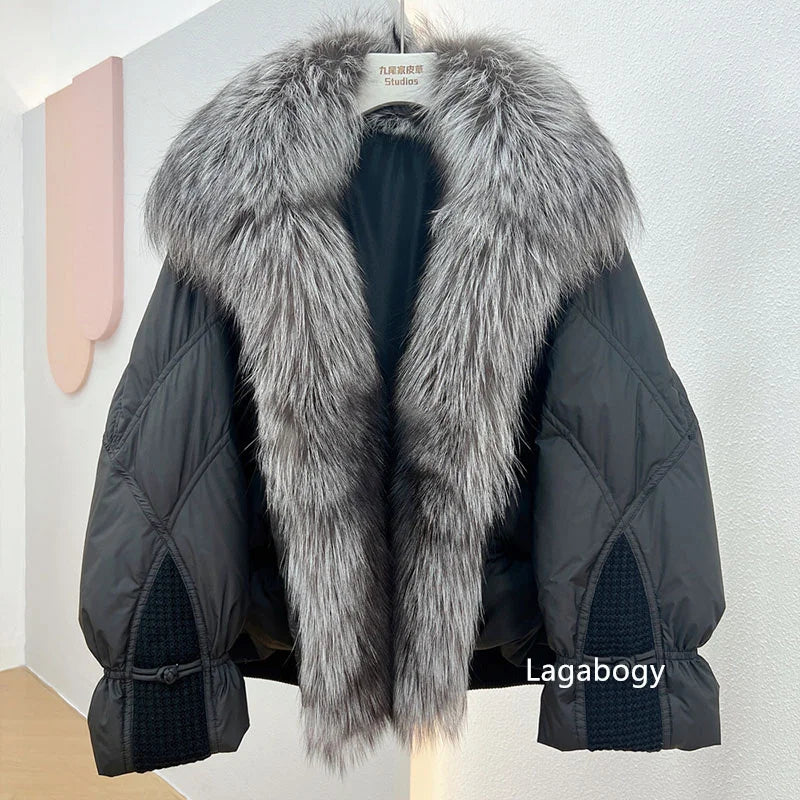 Winter Women Faux Fur Collar Short  Down Coat