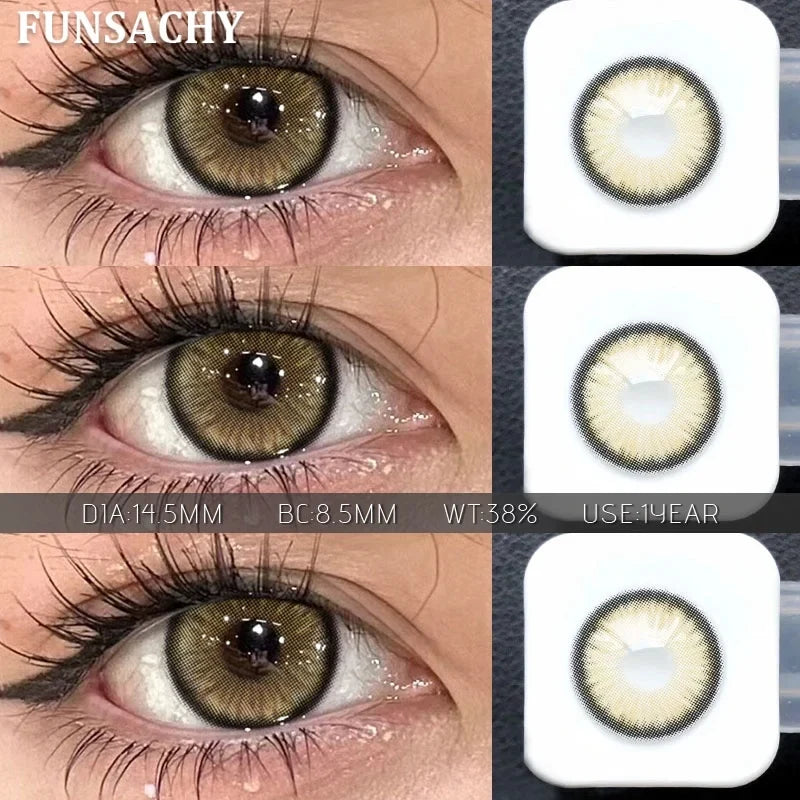 2PCS Brown Series Soft Contact Lenses for Eyes Yearly Wear Natural Daily Makeup Colored Eye Lenses Women Cosmetics Lens