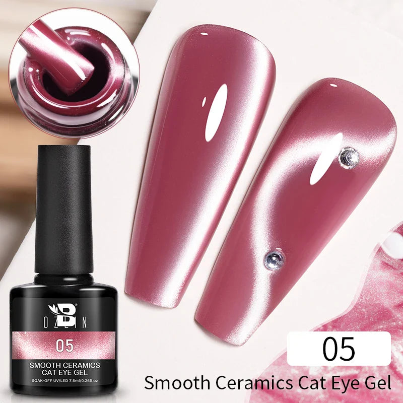 7.5ml Golden Gradient Cat Eye Nail Polish Gel Phototherapeutic Gel Soak Off Nail Magnetic Gel Polish Nail Art DlY