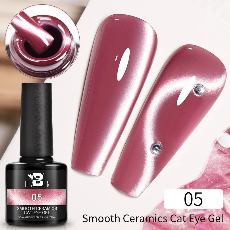 7.5ml Golden Gradient Cat Eye Nail Polish Gel Phototherapeutic Gel Soak Off Nail Magnetic Gel Polish Nail Art DlY