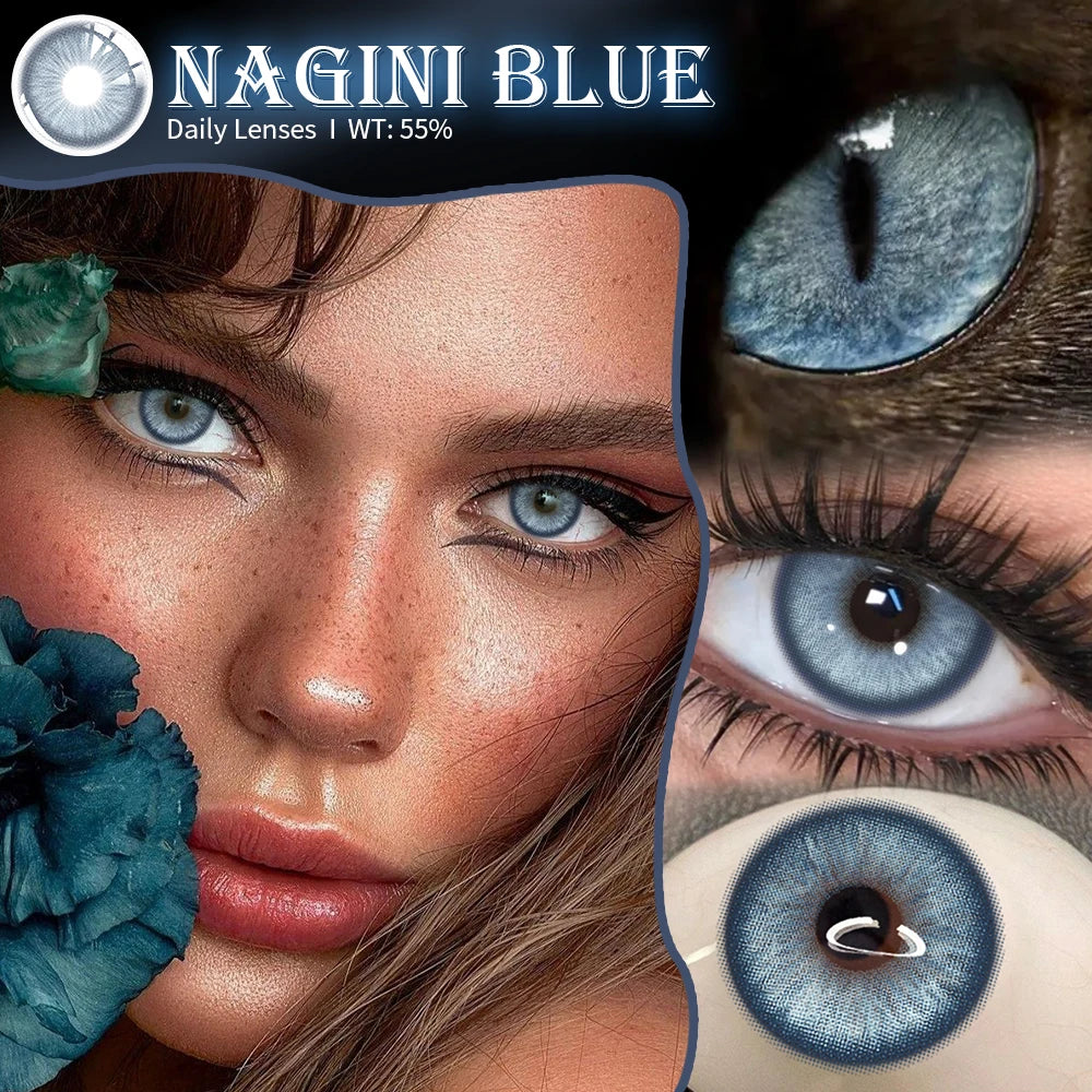 1 DAY Disposable Myopia Colored Contact Lense for Eyes 1 Pair Gray Eye Contacts Hot Sales Daily Lenses with Degree