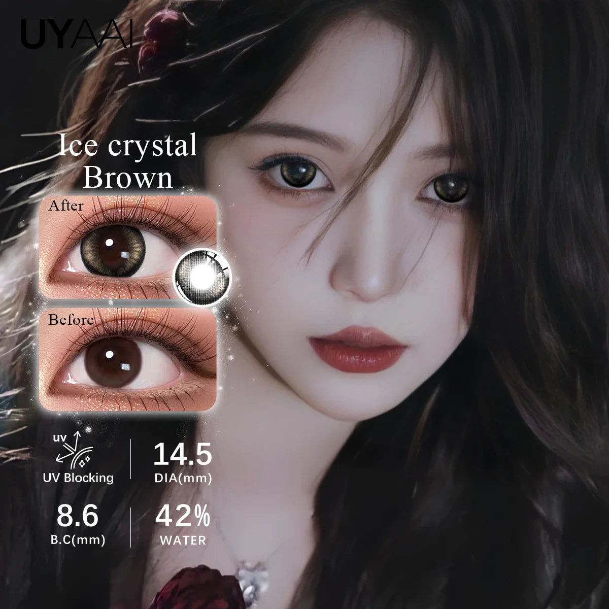 1 Pair Big Eye Color Lens Makeup Colorcon Brown Natural Color Eye Contacts Black Lenses y2k Korean Green Pupils