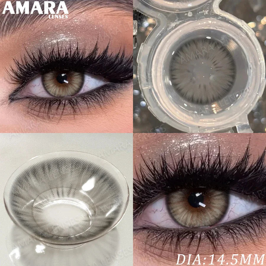 1 Pair Fashion Color Contact Lenses for Eyes Brown Lenses Colorcon Blue Lenses Yearly Beautiful Grey Eye Pupils Lens