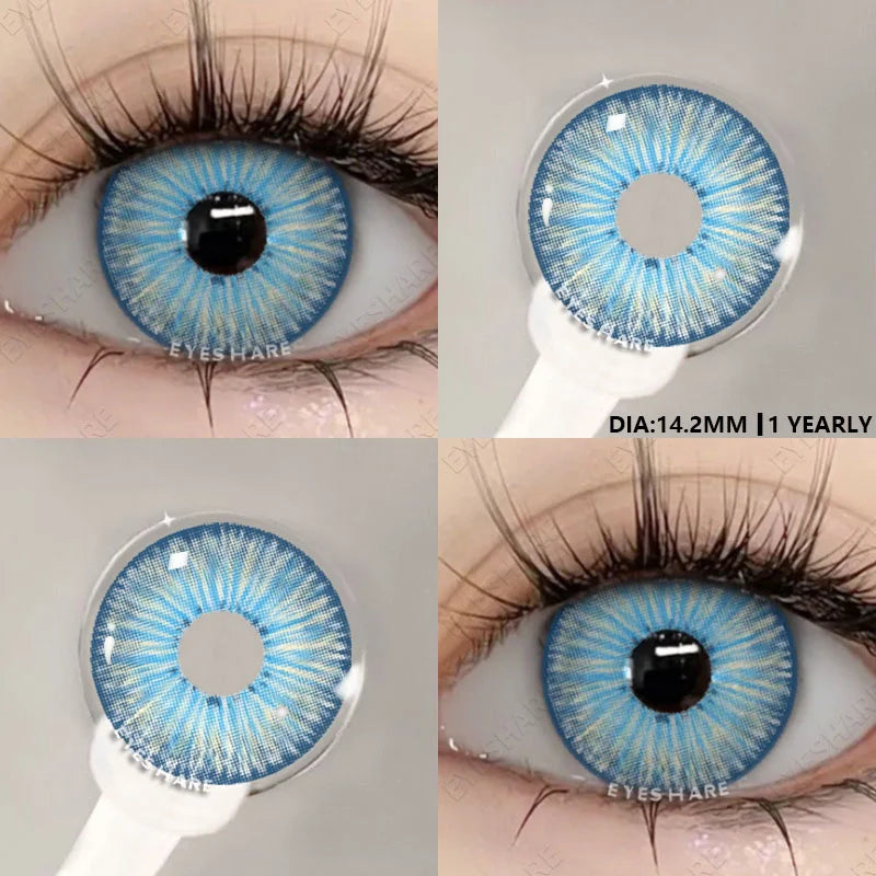 2pcs Coloured Contact Lenses for Eyes Cosplay Contact Lense Blue Contacts Gray Pupils Green Eye Lens Anime Cosplay Lens
