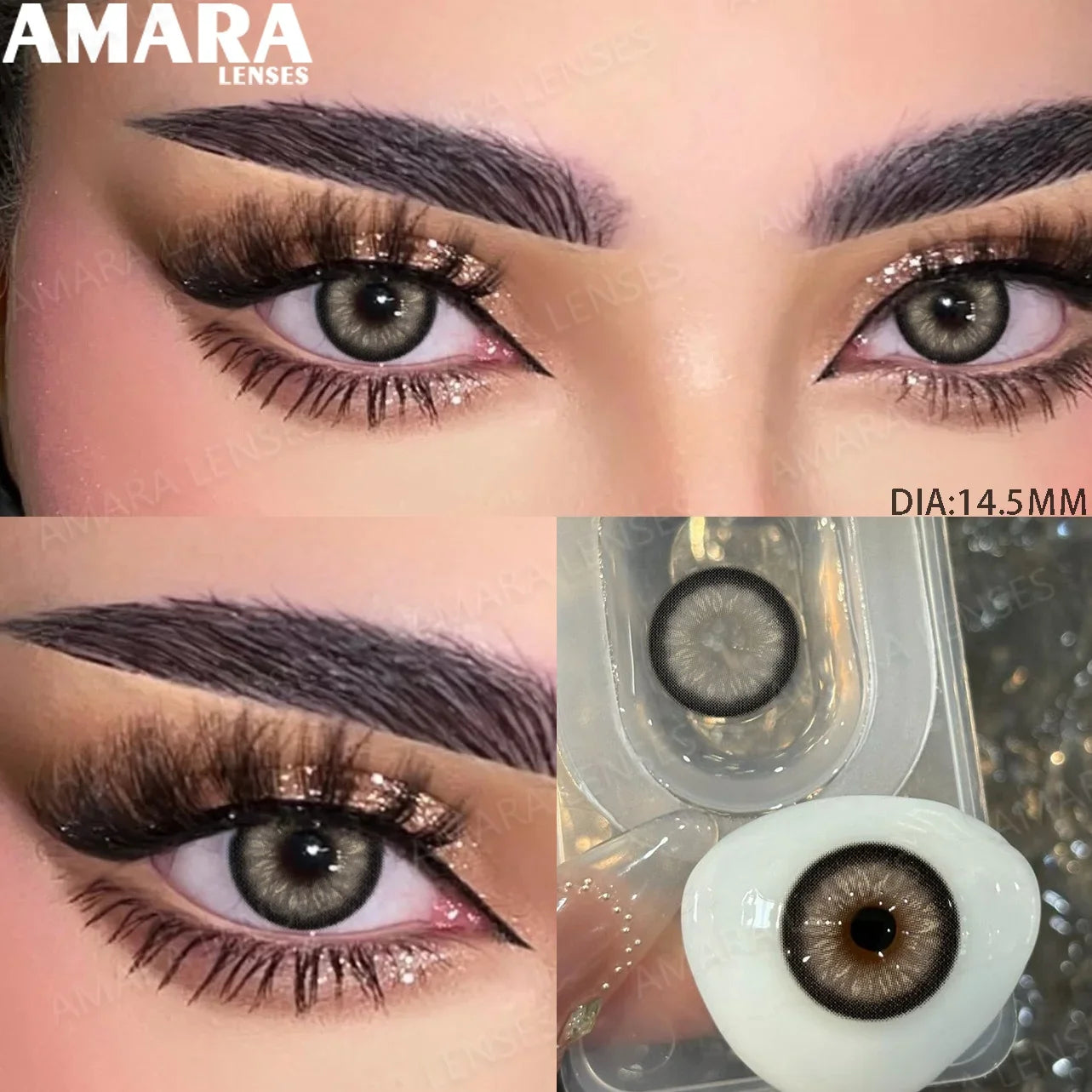 1 Pair Gray Color Contact Lenses for Eyes 14.5mm Fashion Contact Lenses Brown Natural Contact Lenses Gray Soft Lens