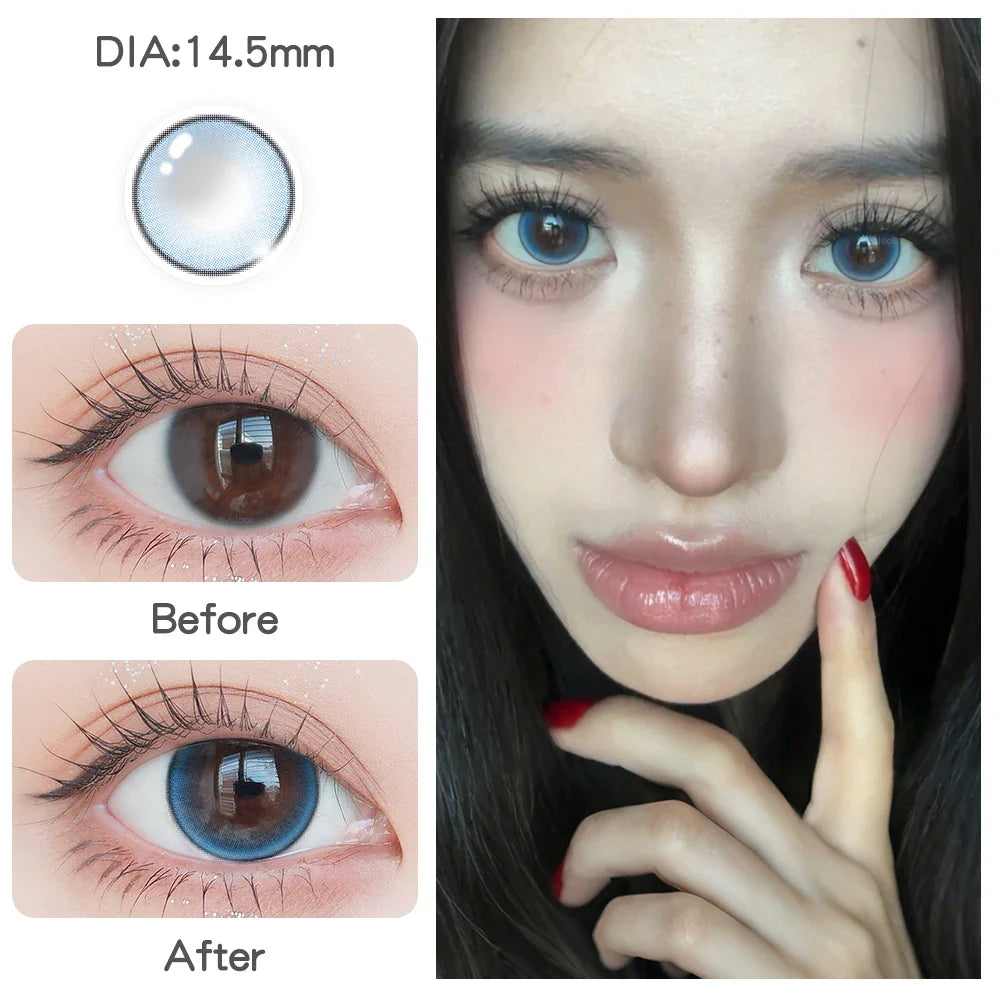 Natural Purple Contact Lenses for Eyes Myopia Beauty Eye Lenses Fashion Color Pupils 2pcs/pair Blue Lens Brown Lenses