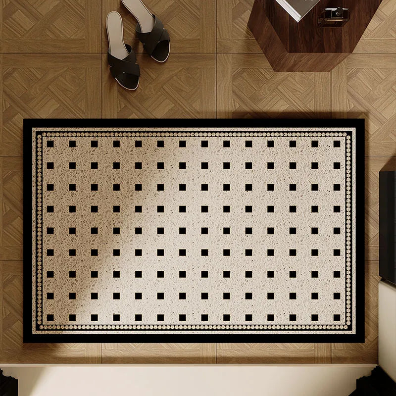 Geometric Wire Loop Doormat Non-Slip Heavy Duty Entrance Mat for Indoor & Outdoor Easy Clean Scraper Front Door Rug