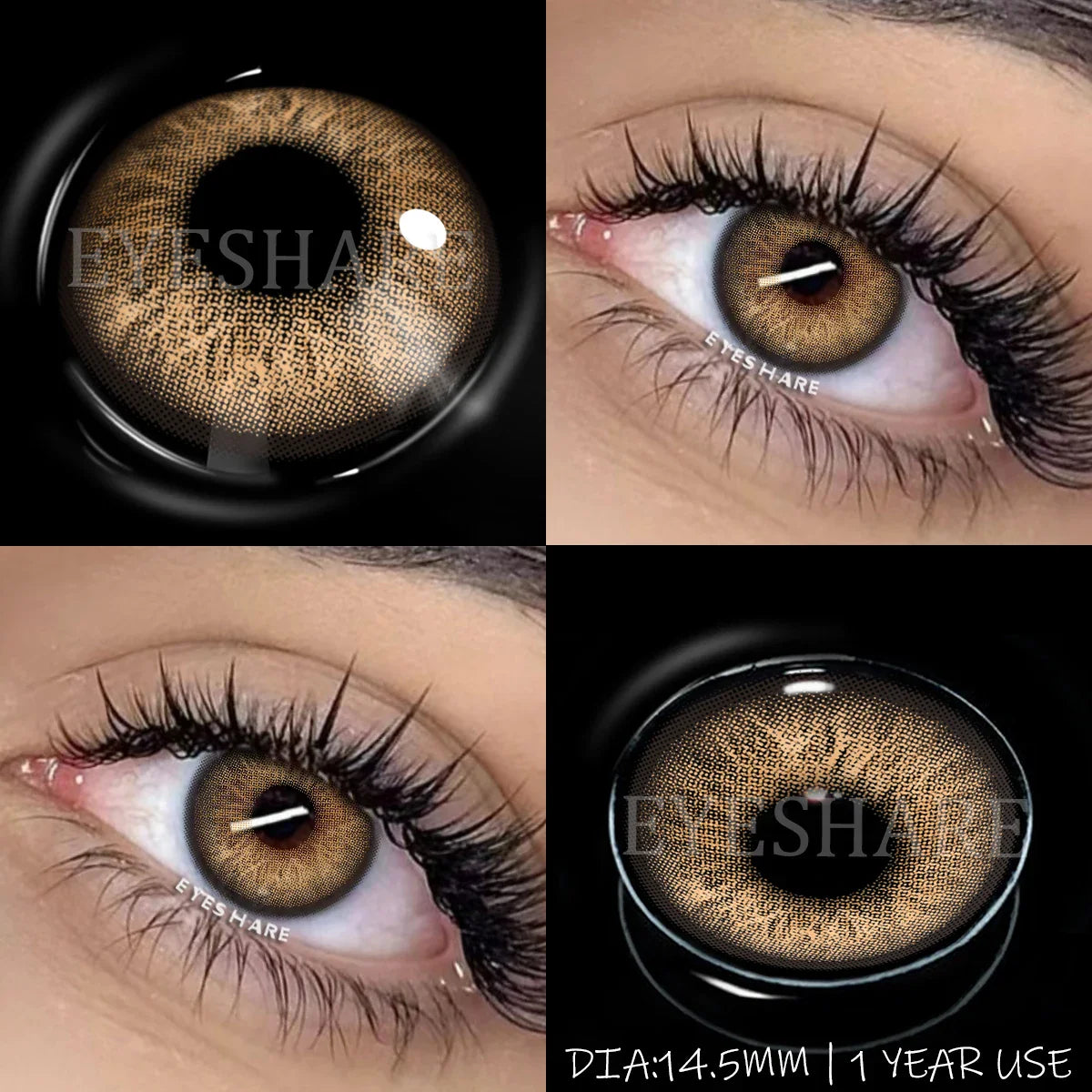 Yearly Use black Color Contact Lenses Cosmetic Natural Contact Lenses Soft Eye Lenses Beauty Pupils 1 Pair 14.2mm
