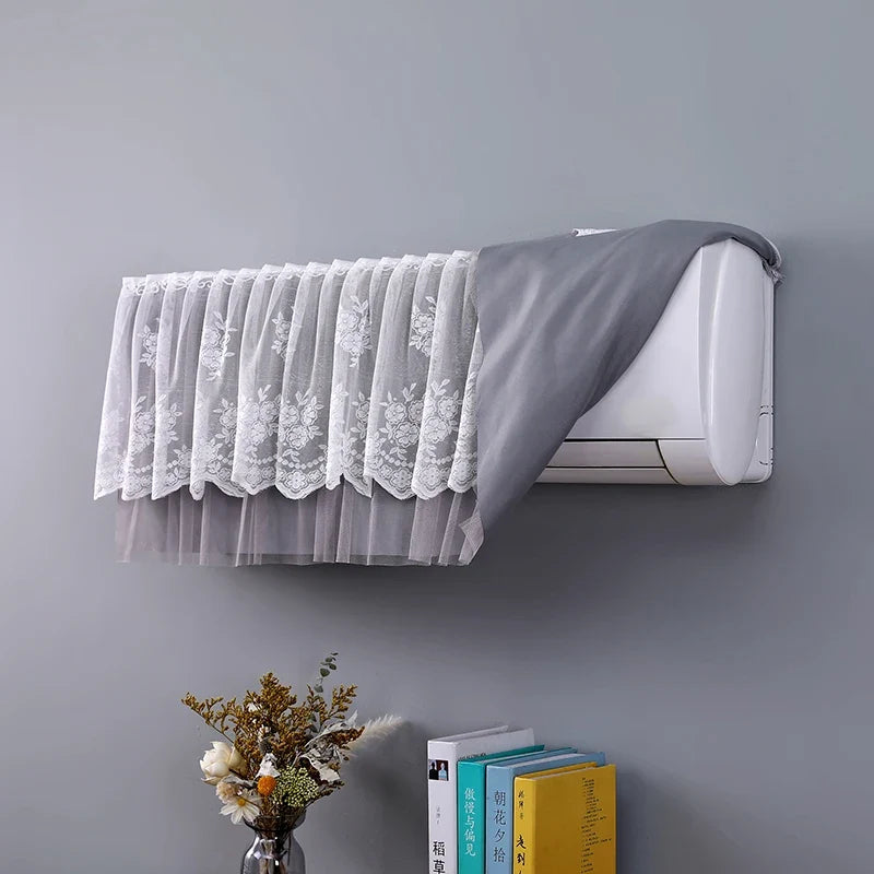 Bedroom Hanging Air Conditioner Cover Full Wrap Windshield Curtain Lace Design Universal Fit for Midea  Dustproof