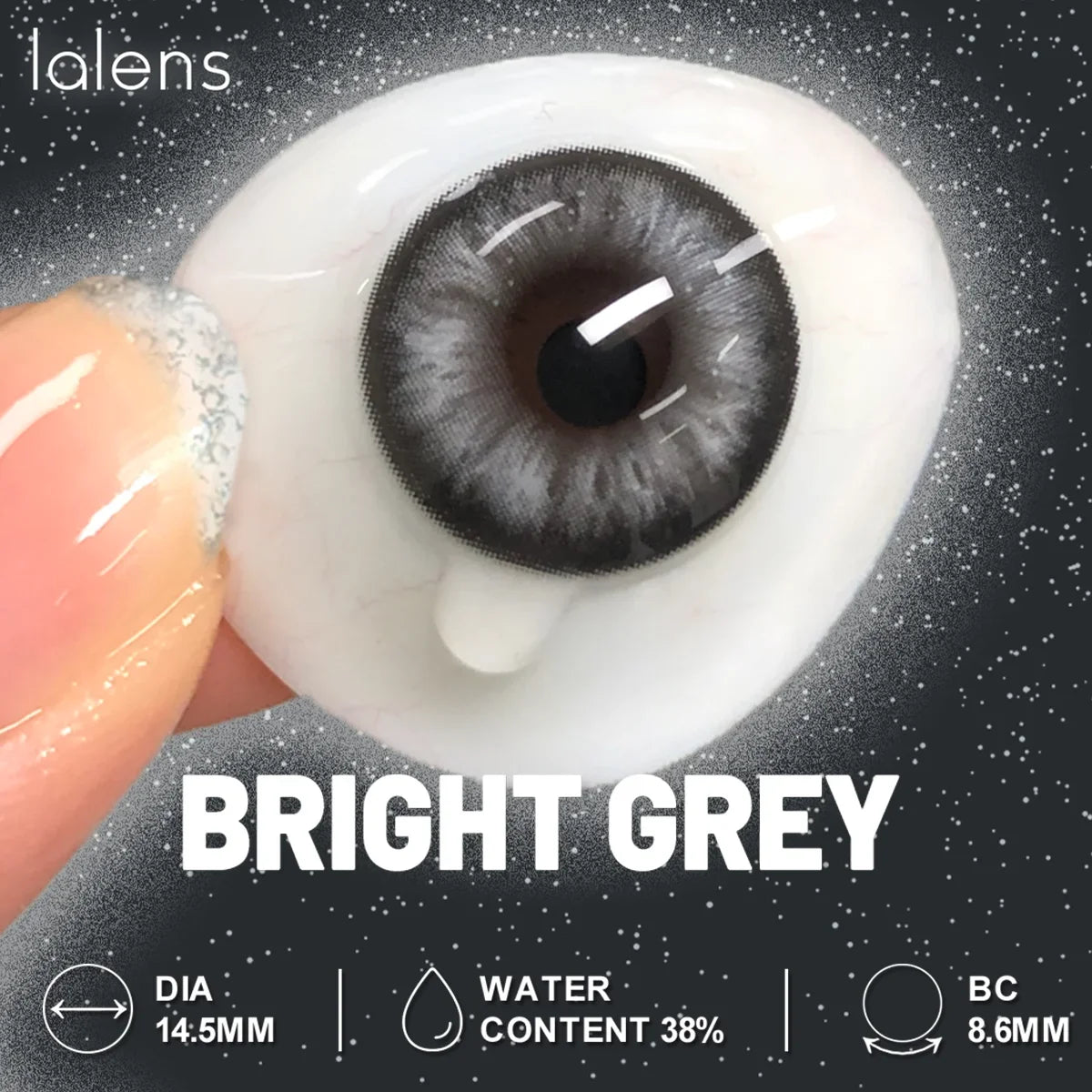 14.5mm Bright Grey Colored Contact Lenses Half Yearly Disposable Soft Lens for Daily Outfit Party Look Eye Beauty Makeup