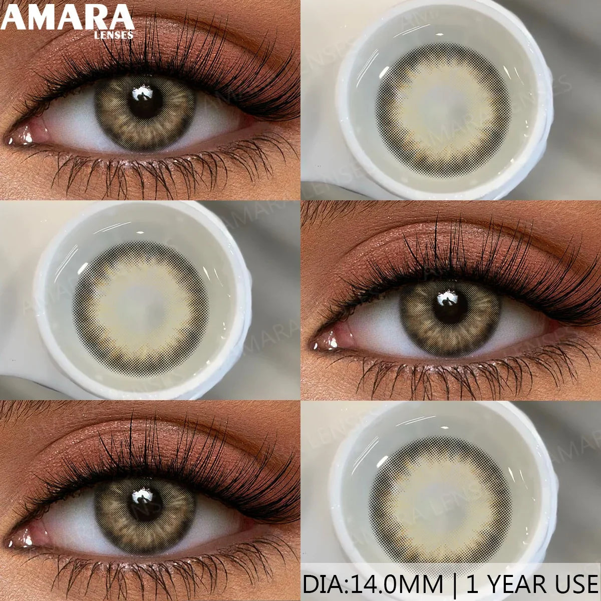 Brown Color Contacts for Eyes Makeup Eyes Lenses Gray Pupils Blue Eyes Contacts Colorful Makeup Black Lens for Party