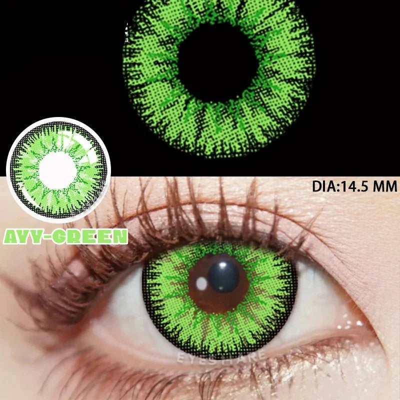 1 Pair Color Contact Lenses for Eyes Cosplay Red Color Lens Anime Purple Lenses Korean Lenses Big Eye Lens Blue Lenses
