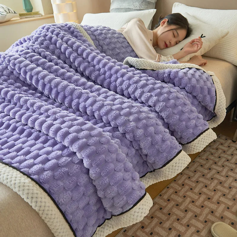 Turtle Velvet Autumn Winter Warm Sleeping Blanket Soft Comfortable Flannel Fleece Blankets for Bed Cozy Thickened Warmth Blanket