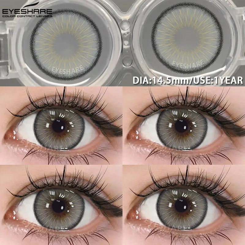 1pair Blue Contact Lenses For Eyes Korean Cute Lens Eye Makeup Pupil Brown Softlenses Women's color contact lenses