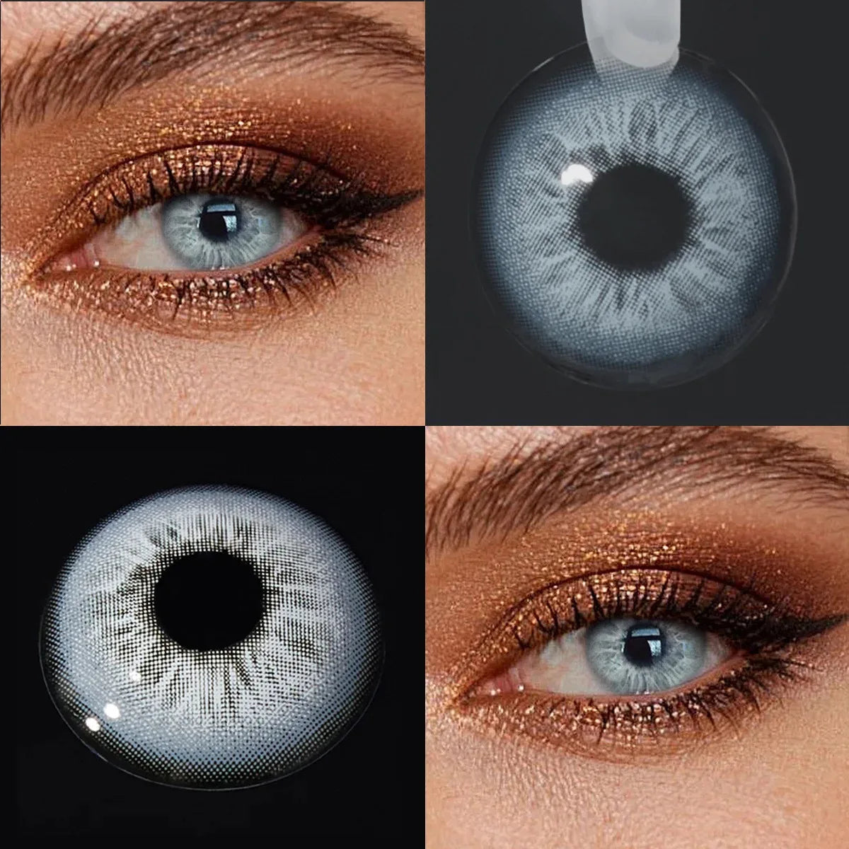 Eyes Color Contacts Colored Contact Lenses Lens Plano Small Pupil Myopia Brown 14.2mm 2Pcs 12 Months