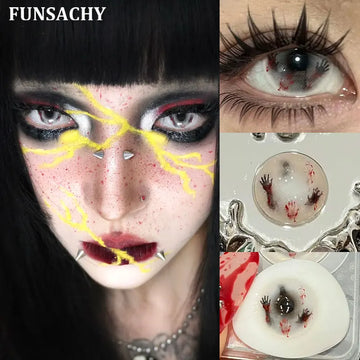 1 Pair Cosplay Contact Lenses for Eyes Anime Crazy Cosplay Contact Lens for Halloween 6 Months Cosmetics Lens
