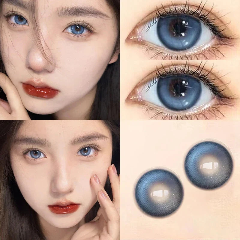 1 Pair Hot Selling Color Contact Lenses With Prescription Myopia Lenses Green Lens for Women Makeup Yearly Fast Shipping
