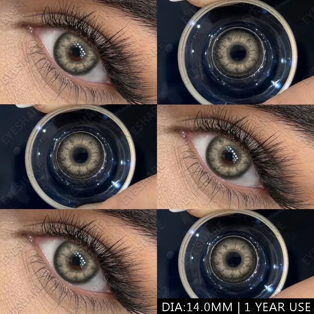 2pcs Gray Colored Contact Lenses for Eyes High Quality Soft Eyes Contacts Beautiful Pupil Gray Color Lenses Brown Lenses