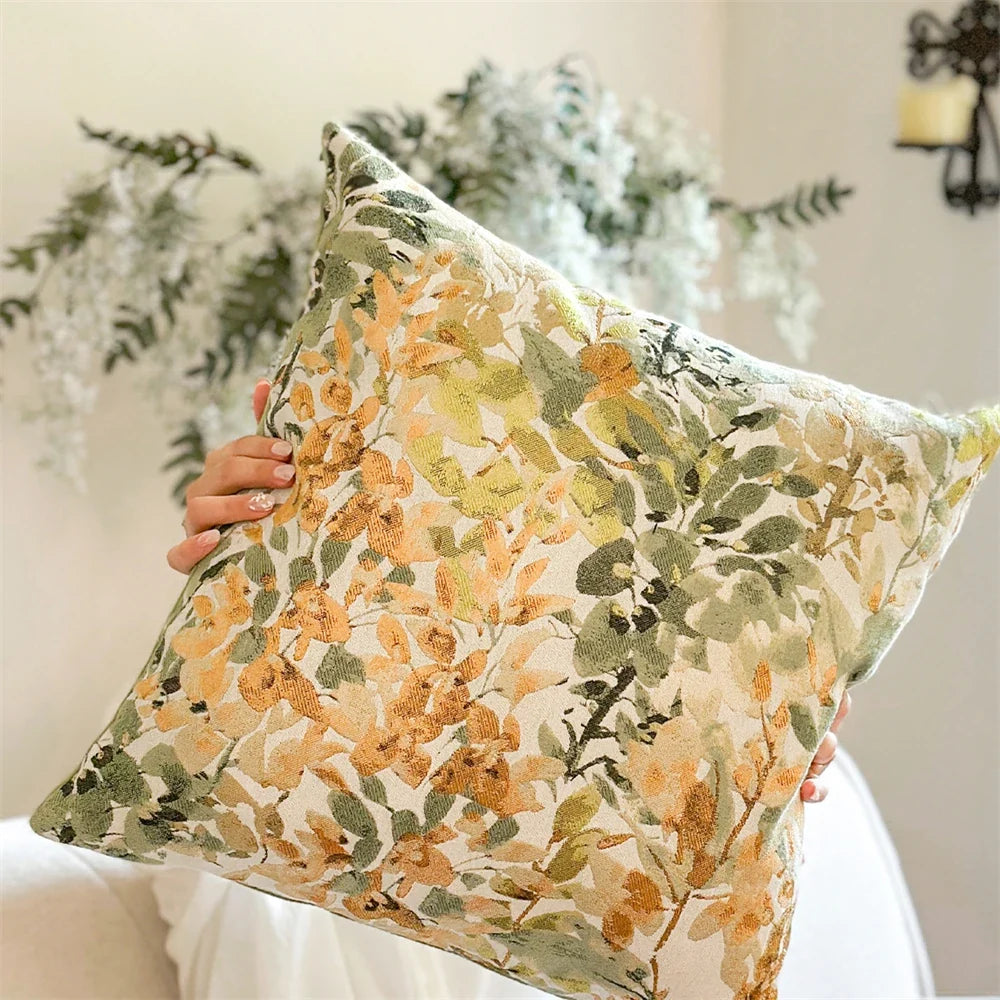 Korean Style Romantic Pillows For Home Decor Living Rooms Sofas Cushions Chenille Jacquard Waist Pillows Backrests Pillowcases