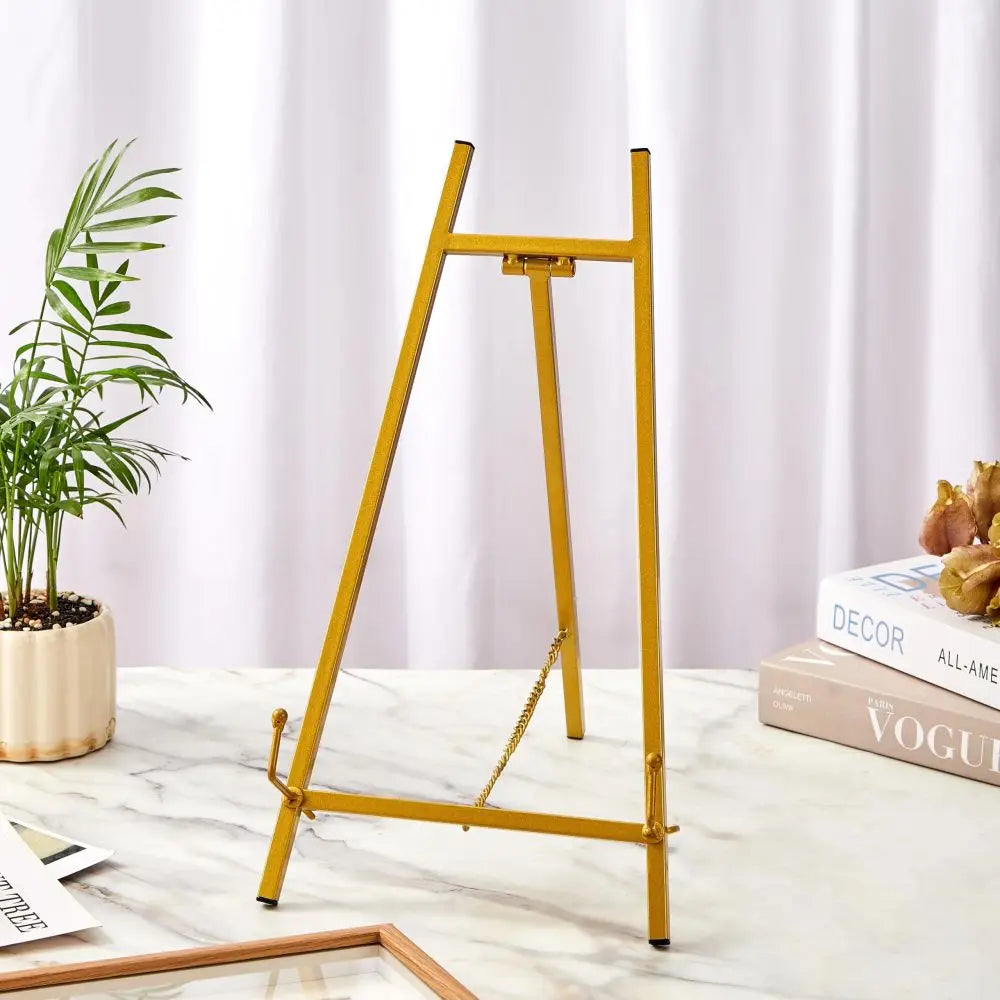 Durable Metal Easel Stand Elegant Foldable Display Easels Multifunctional Stable Table Top Easel Stand for Wedding Sign