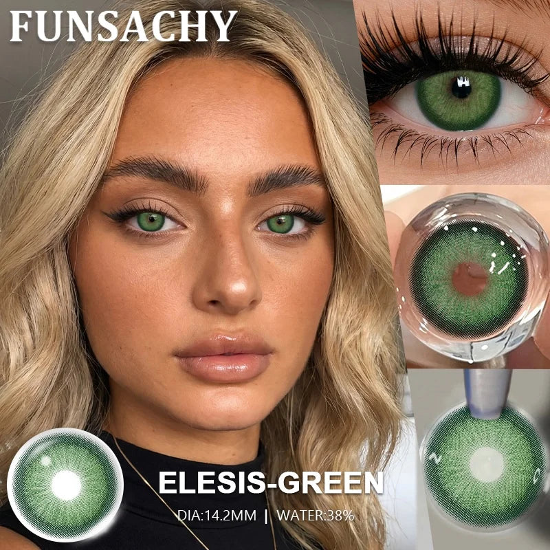 1 Pair Elesis Series Contact Lenses for Eyes Brown/Gray Colored Lenses Blue Natural Eye Contacts Annual Fast Shipping