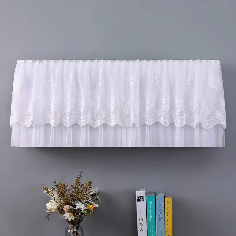 Bedroom Hanging Air Conditioner Cover Full Wrap Windshield Curtain Lace Design Universal Fit for Midea  Dustproof