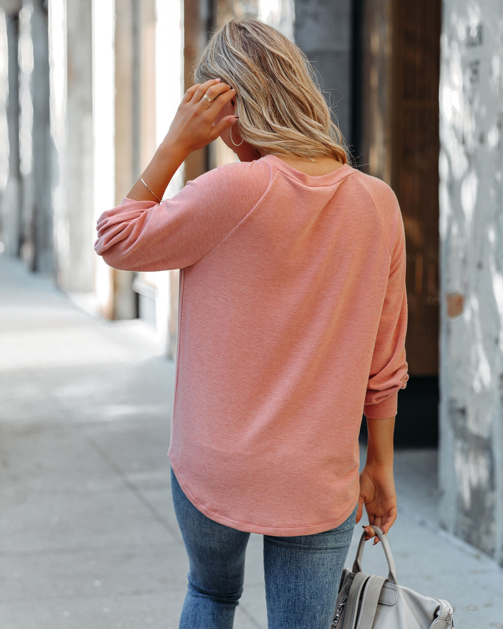 Serafina Knit Raglan Top - Mauve
