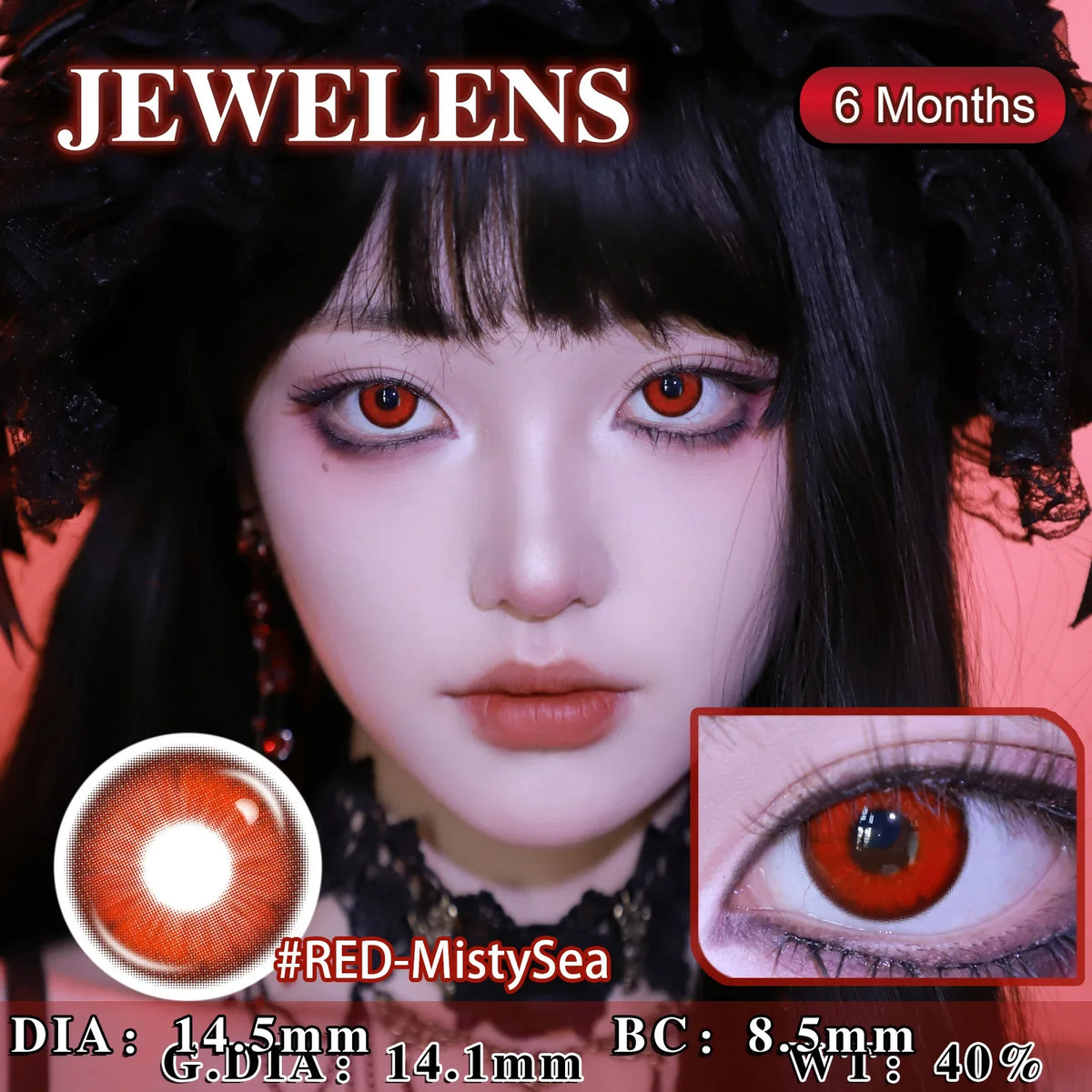 1pair Blue Green Red Color Contact Lenses 6months Halloween Crazy Circle Lens 14.5mm