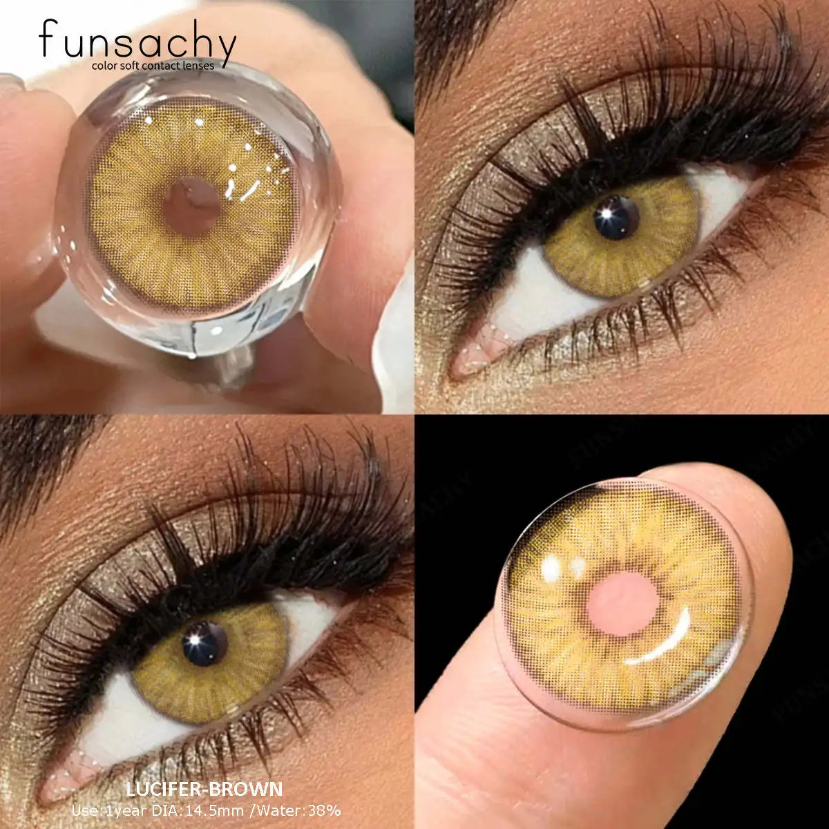 1Pair Colored Natural Contact Lenses Colorcon Beautiful Eye Lenses Cosmetics Green Lens Brown Cosmetics Contacts Lens