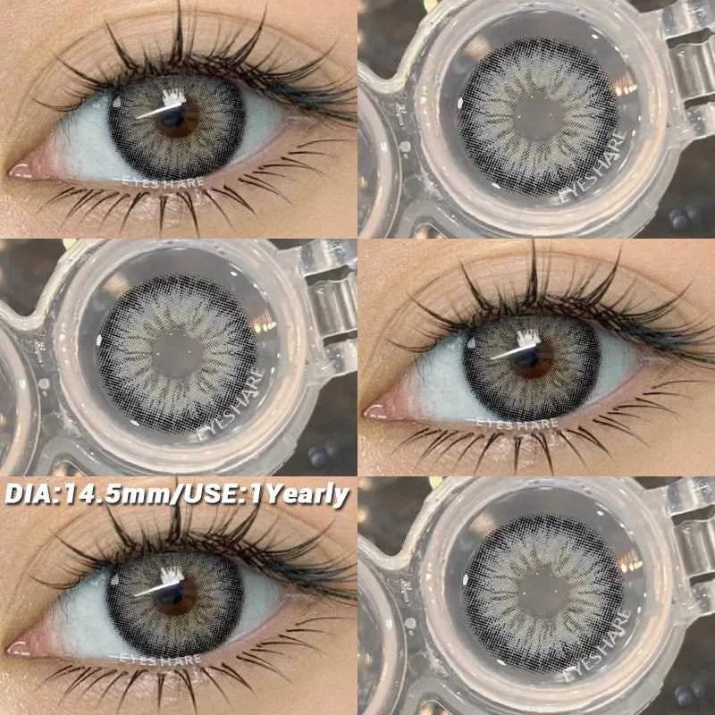 1 pair Brown Natural Color Contact Lenses for Eyes RIYADH Series Softlenses Korean Eye Makeup Fashion Blue Color Lenses
