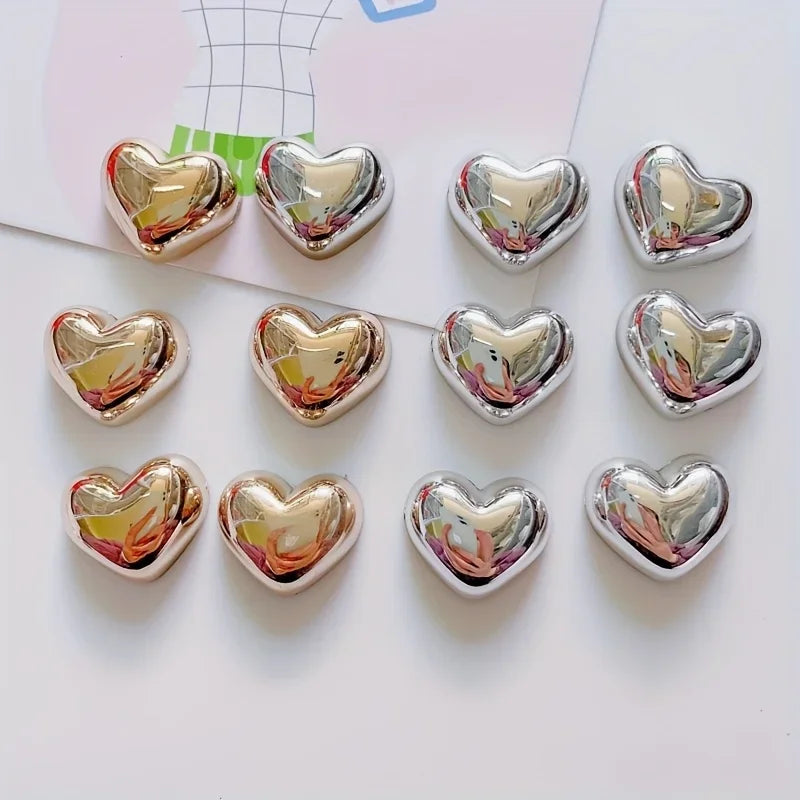 12-Pack Heart-Shaped Metal Magnets for Refrigerator & Message Boards - Strong, Decorative, and Perfect for Kitchen or Home Decor