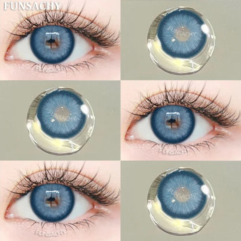 1pair Colorcon Contact Lenses Green Color Lens Natural Brown Eye Contacts Gray Pupils Beautiful Cosmetic Yearly Lenses